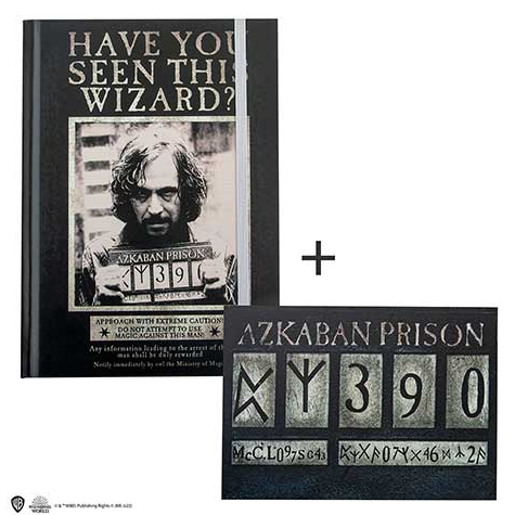 CARNET RIGIDE ET MARQUE PAGE SIRIUS BLACK AZKABAN